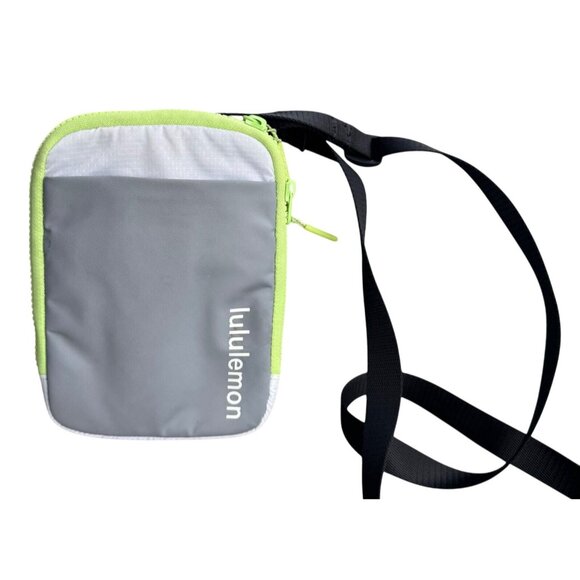 Lululemon Easy Access Crossbody Bag ColorBlock Gray Green Stained Purse Phone - Picture 1 of 9